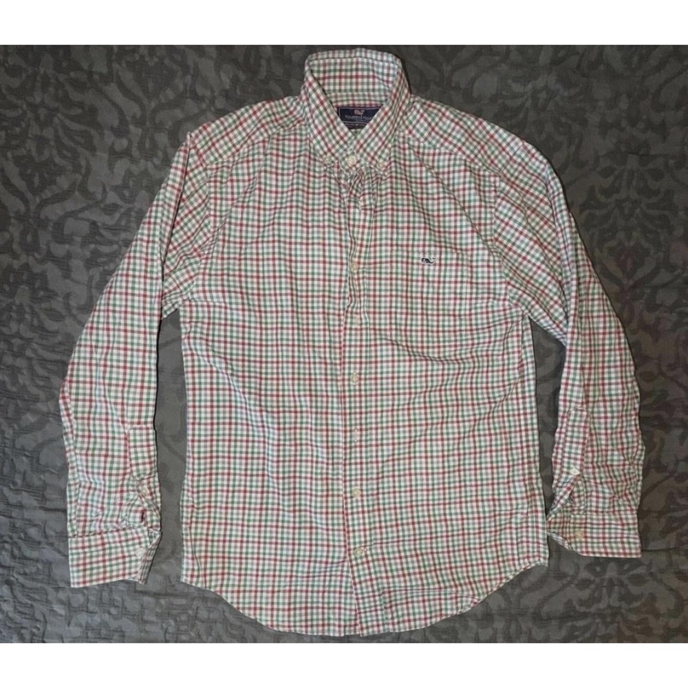 Vineyard Vines Whale Shirt Mens S Multicolor Plaid Tucker Long Sleeve Button Up